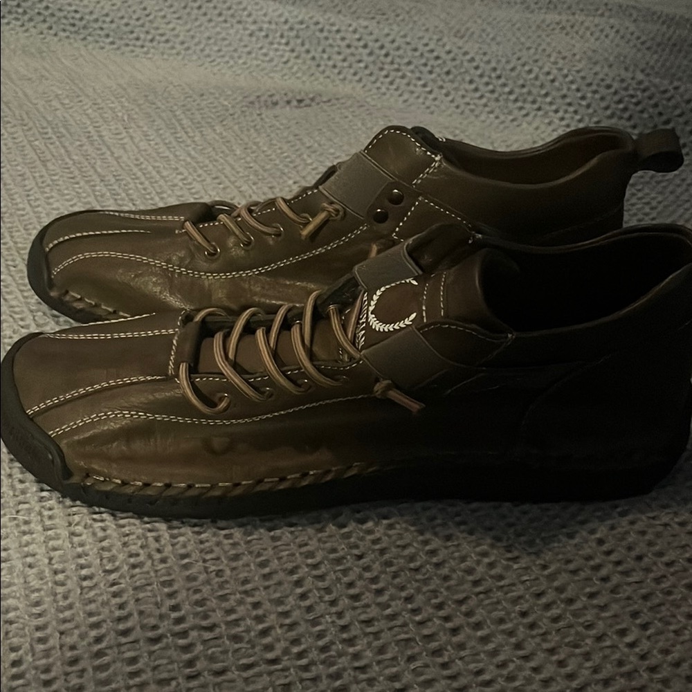 Brown Sneakers with Rugged Sole and Soft Suede Material